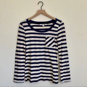 Forever 21 Striped Long Sleeve Pocket T-Shirt
